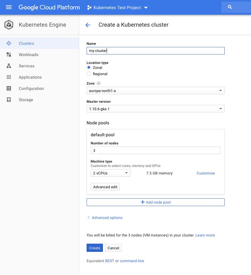 create a cluster